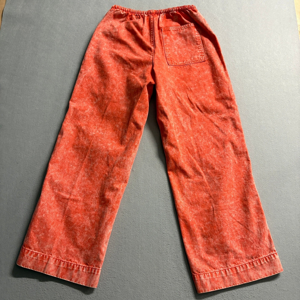 BDG Urban Outfitters Acid Wash Orange Pants Womens Medium Wide Leg Elastic Waist