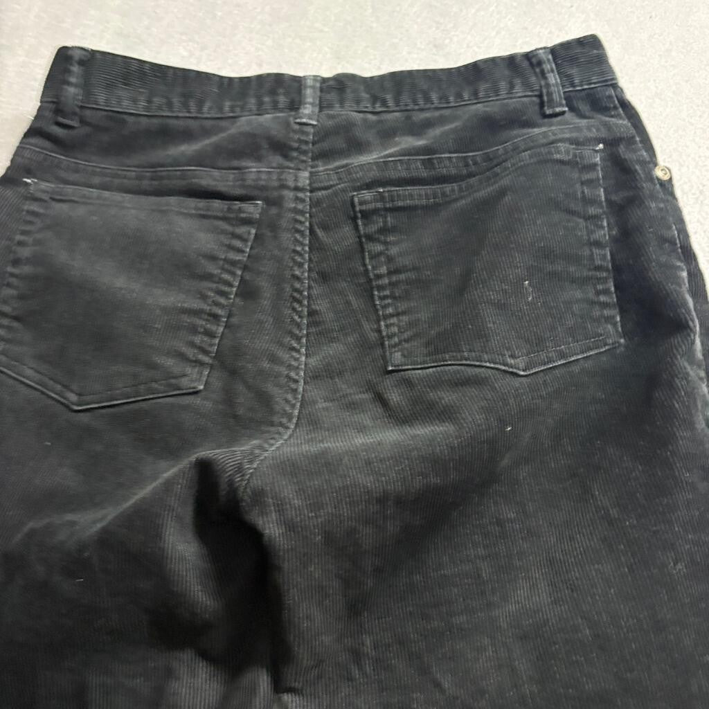 Jones New York Sport Corduroy Pants Womens Size 4 Black Stretch Straight Leg