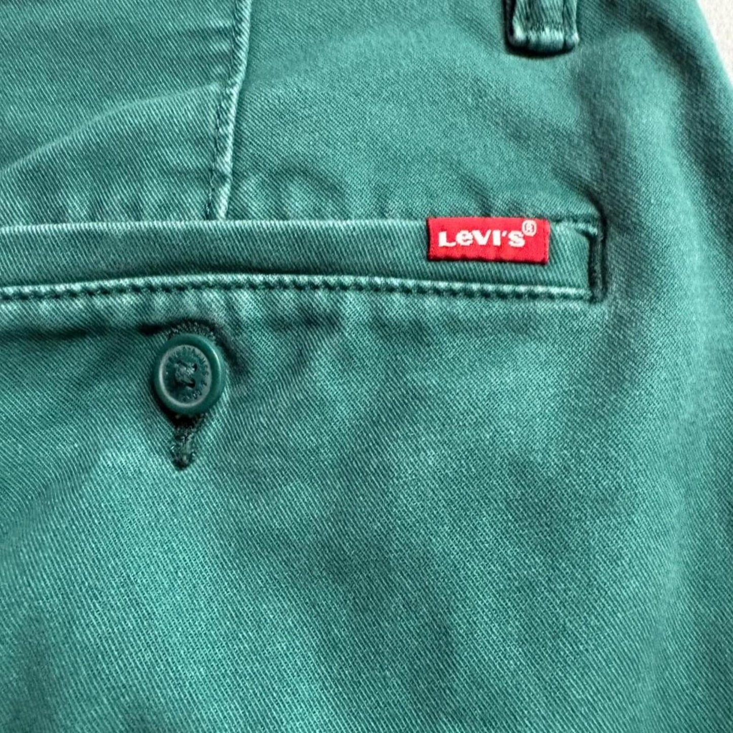 Levi's XX Chino Relaxed Taper Pants Mens 34x32 Green Stretch Cotton Casual