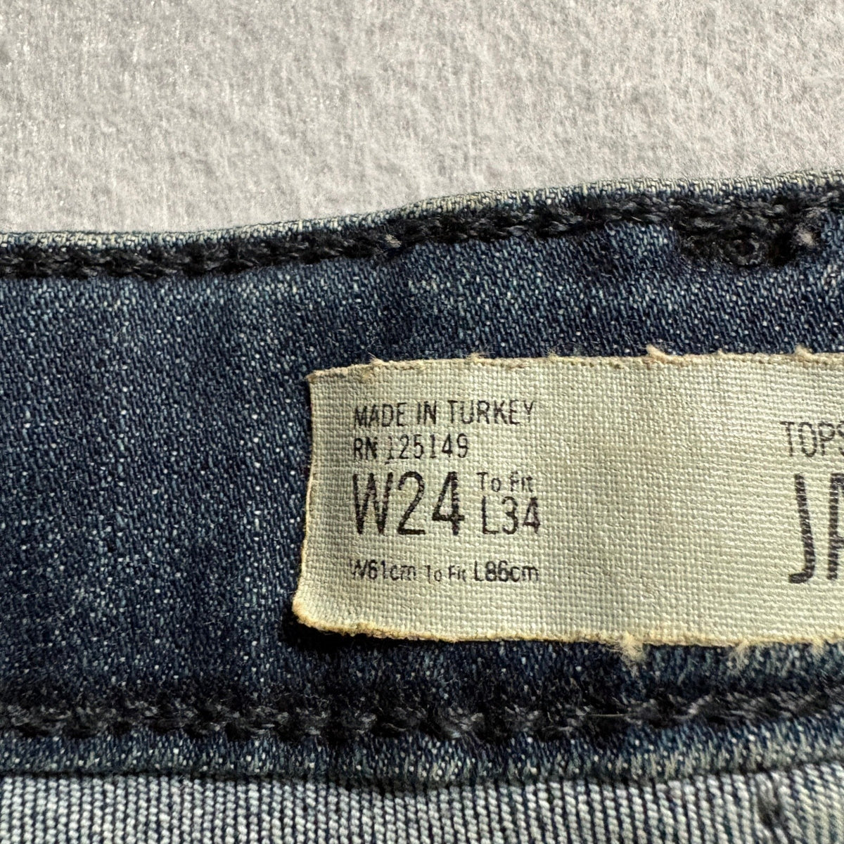 Topshop Moto Jamie Skinny Jeans Womens W24 L34 High Rise Stretch Blue Denim