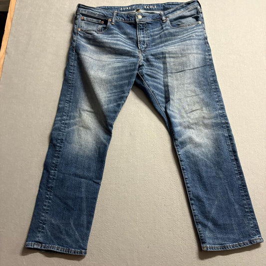 American Eagle Slim Straight Flex Jeans Mens 40x30 Blue Denim Stretch Pants