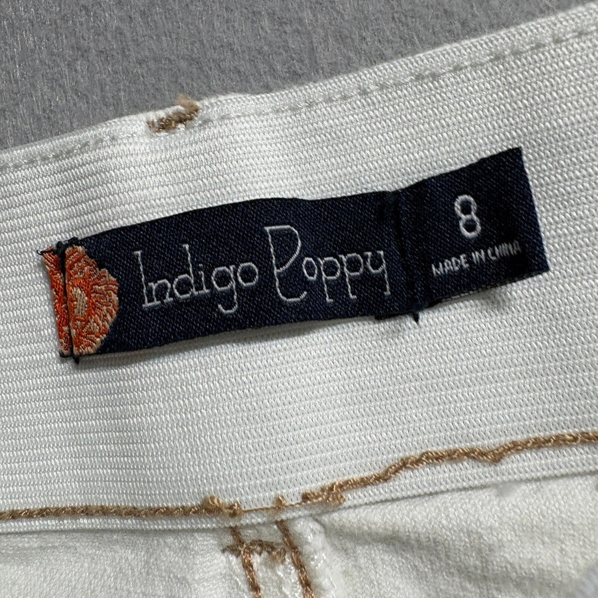 Indigo Poppy Girls White Skinny Stretch Denim Jeans Size 8 Tummy Control