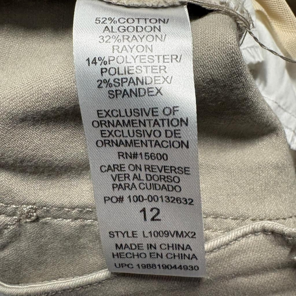 Wit & Wisdom Ab-solution Straight Leg Jeans Womens Size 12 Khaki Tan Stretch