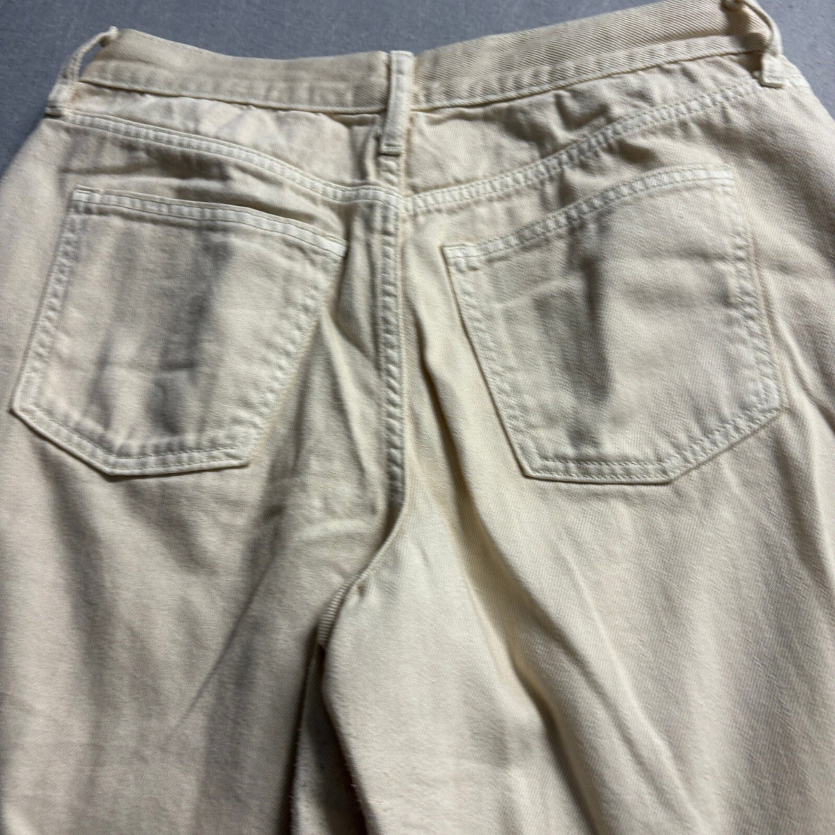Universal Thread Womens Relaxed Wide Leg Jeans 10R Beige Cream High Rise Denim