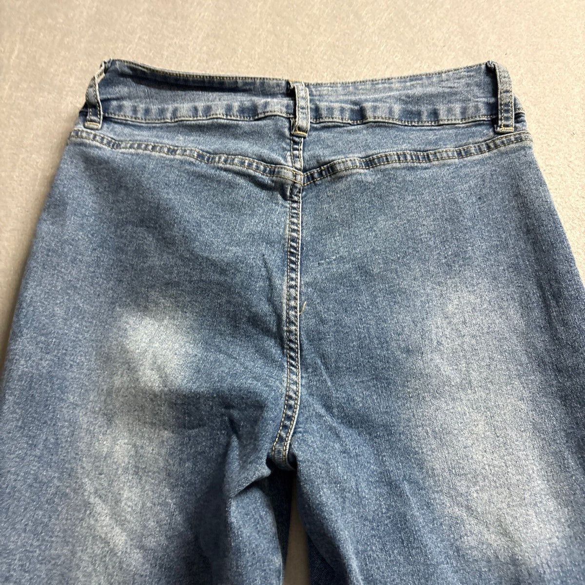 Fashion Nova High Waist Flare Jeans Womens Size 7 Blue Denim Stretch Bell Bottom