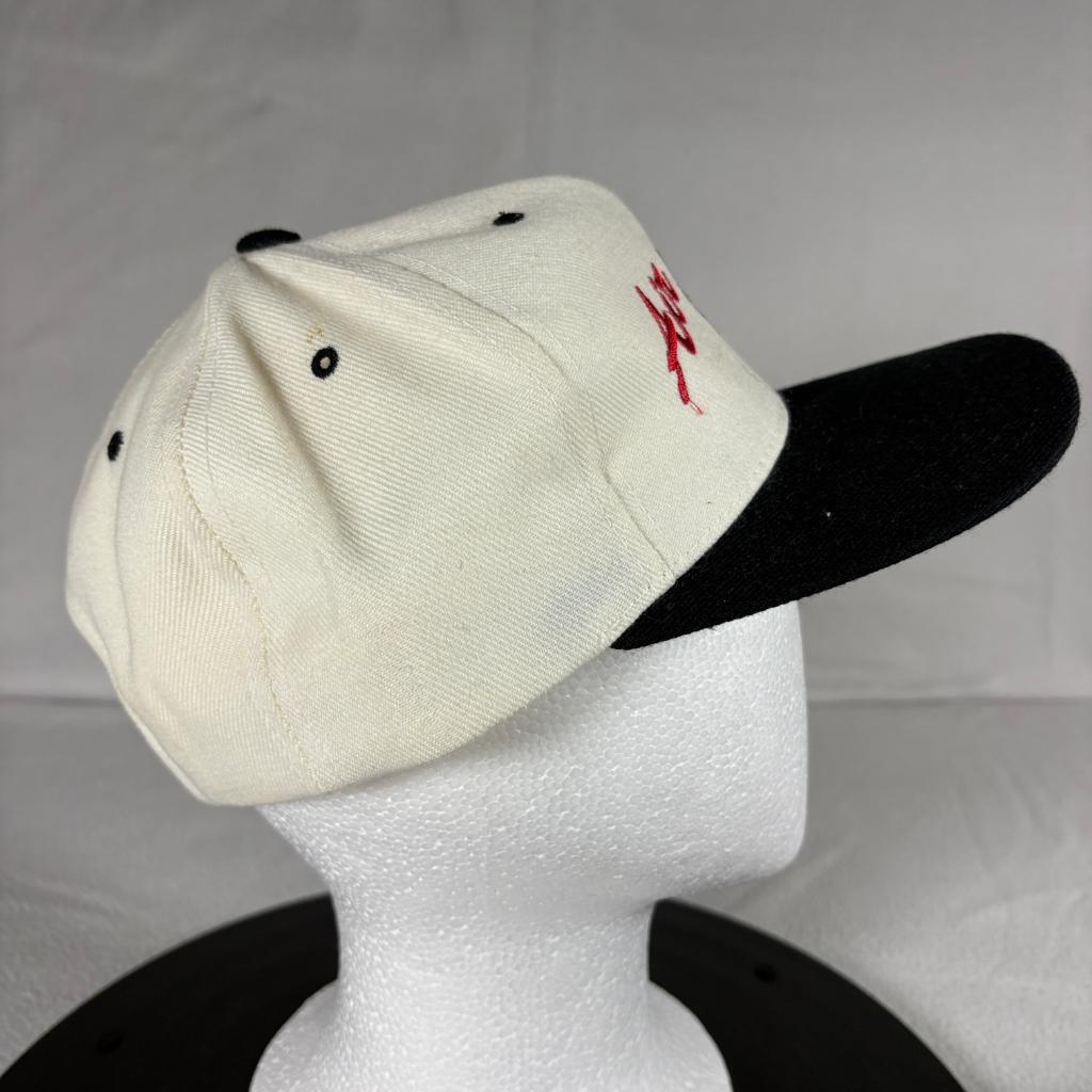 Vintage Nike Air Snapback Hat Kee & Ed Off White Black Wool Blend Cap