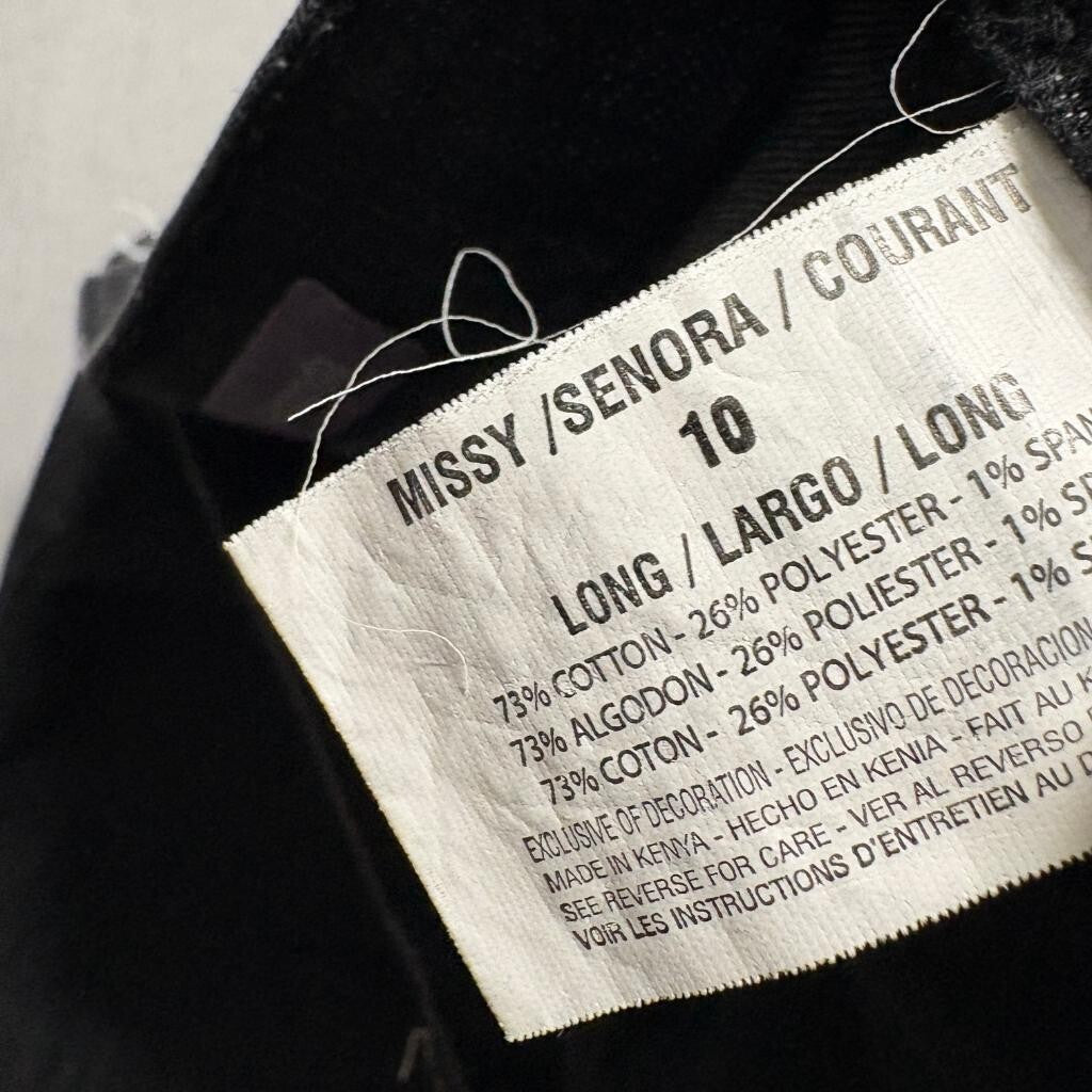 Gloria Vanderbilt Amanda Jeans Womens 10 Long Black Denim High Rise Raw Hem