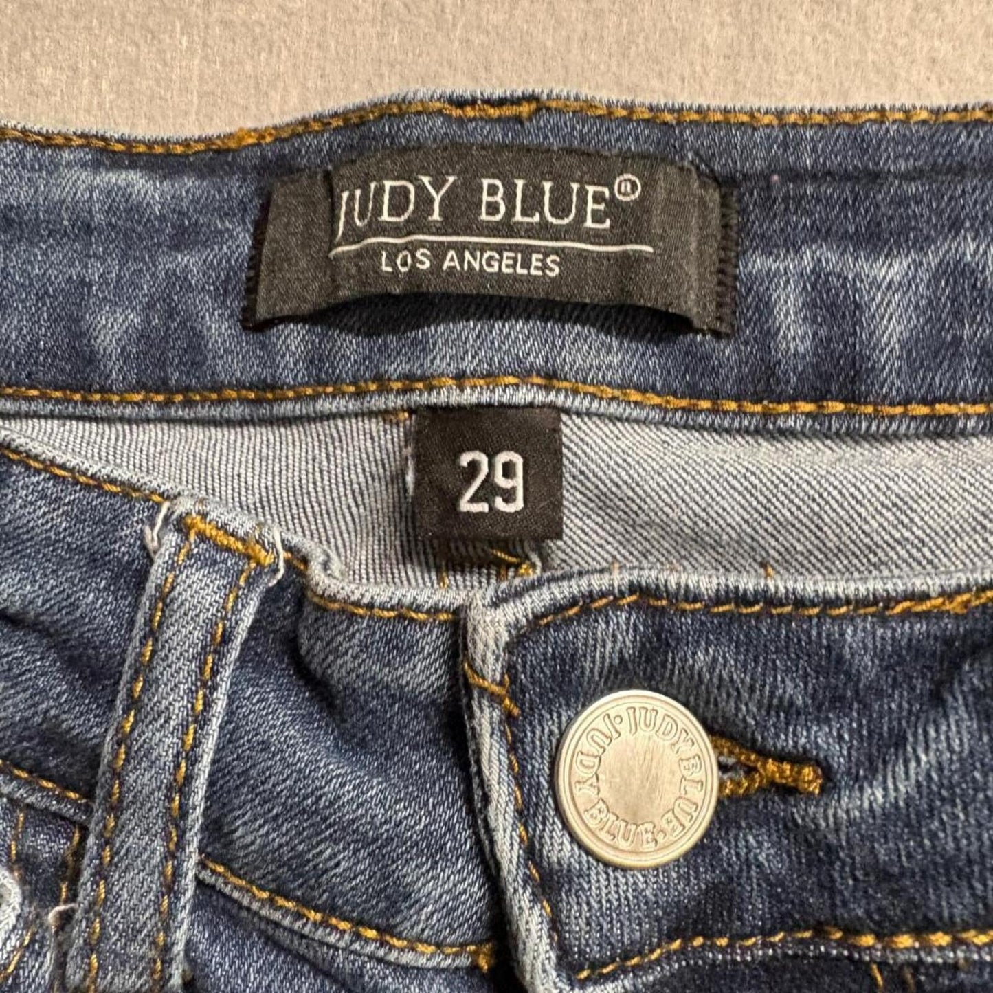Judy Blue Straight Fit Jeans Womens 29 Blue Denim Stretch JB82356 DK Medium Wash