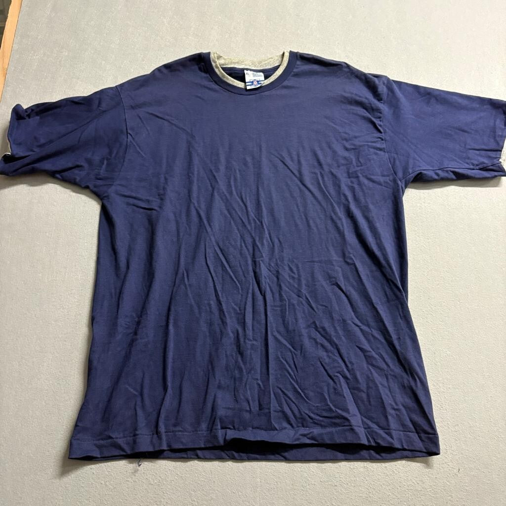 Vintage Pro Spirit Blank T-Shirt Mens XL Blue Single Stitch Made in USA Cotton