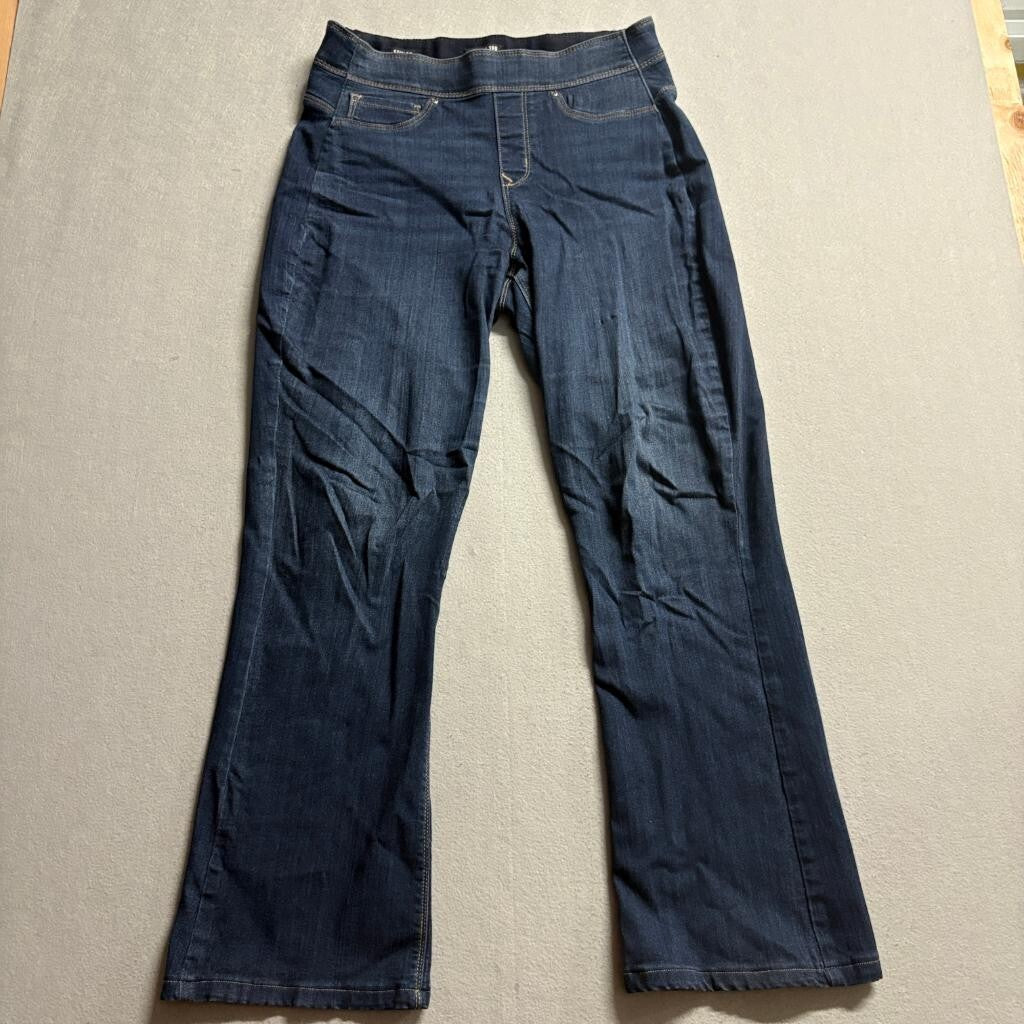 NYDJ Curves 360 Sculpt Pull On Bootcut Jeans Womens Size 14 Dark Wash Stretch