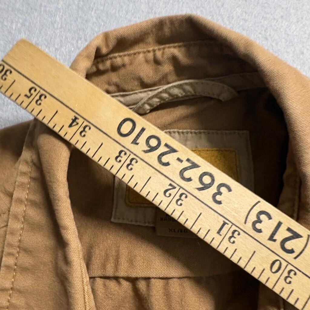 Outdoor Life Shirt Mens XL Brown Cotton Canvas Heavyweight Workwear Button Up