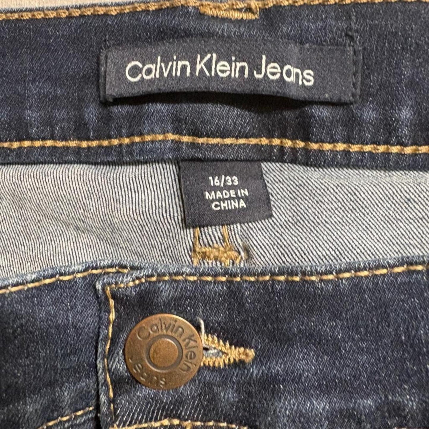 Calvin Klein Jeans Womens 16/33 Blue Denim Repreve Stretch Bootcut Jeans