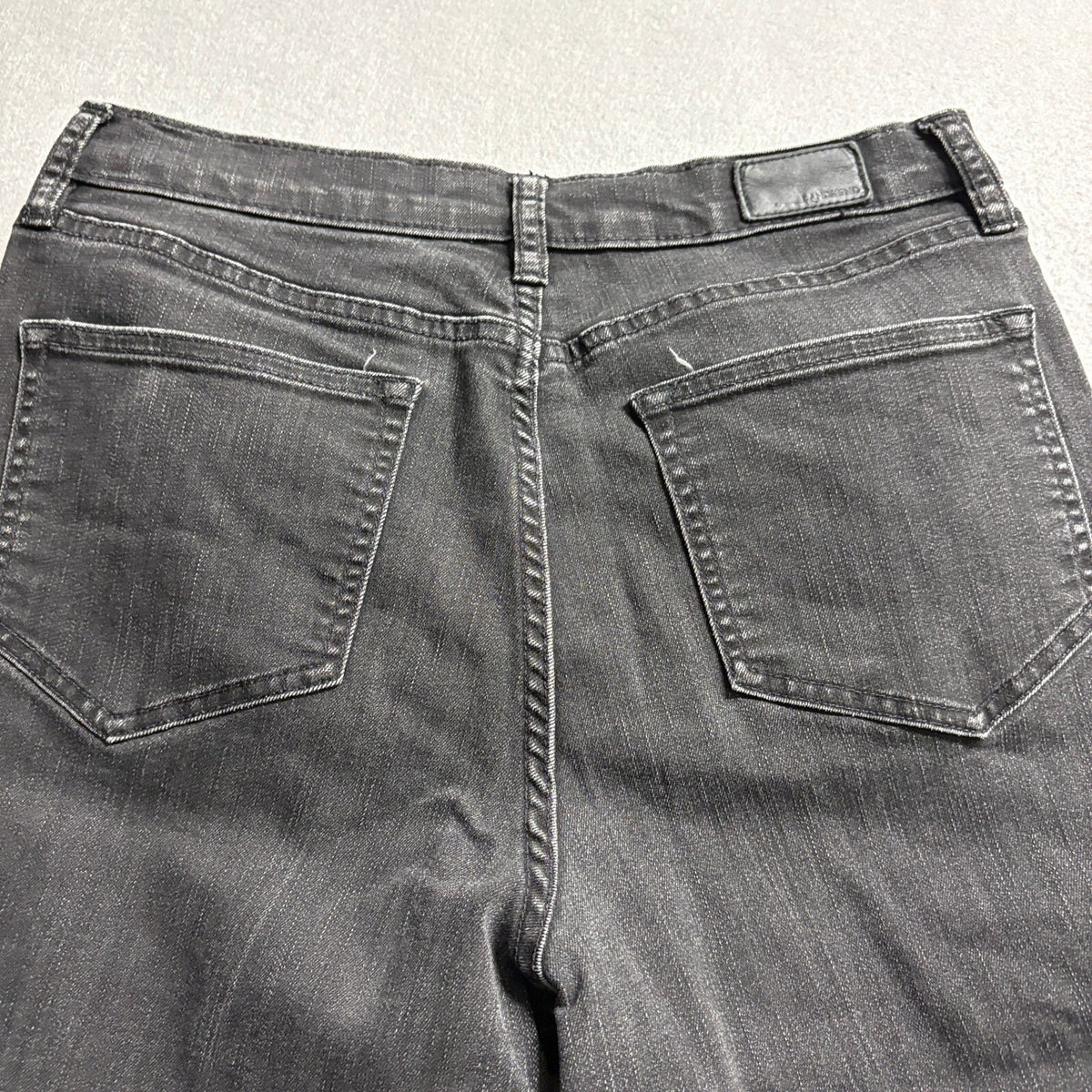 Lands End Womens Black Denim Straight Leg Stretch Jeans Size 10 30 Waist 25