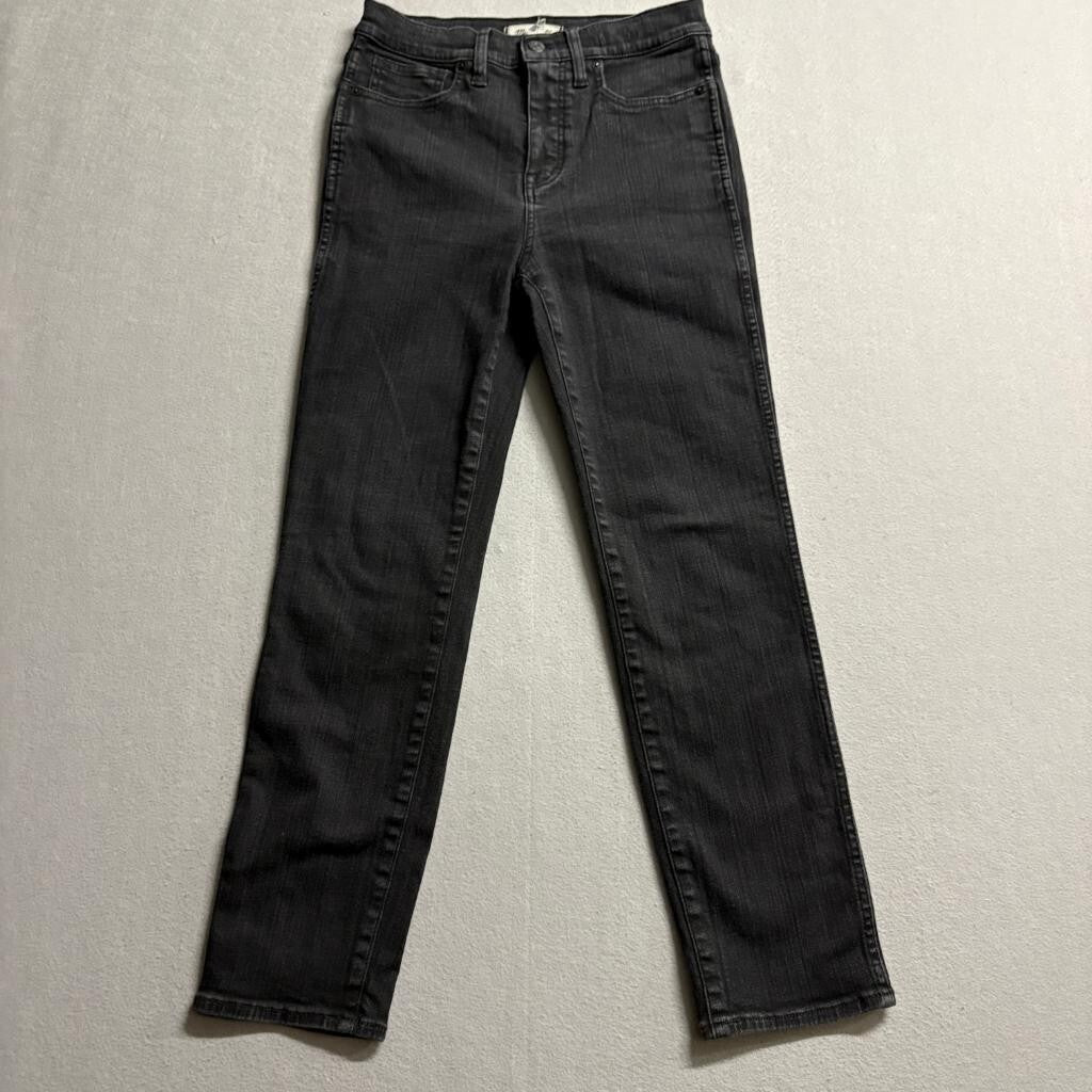 Madewell Stovepipe Jeans Womens 28 Black High Rise Straight Leg Denim