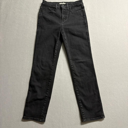 Madewell Stovepipe Jeans Womens 28 Black High Rise Straight Leg Denim