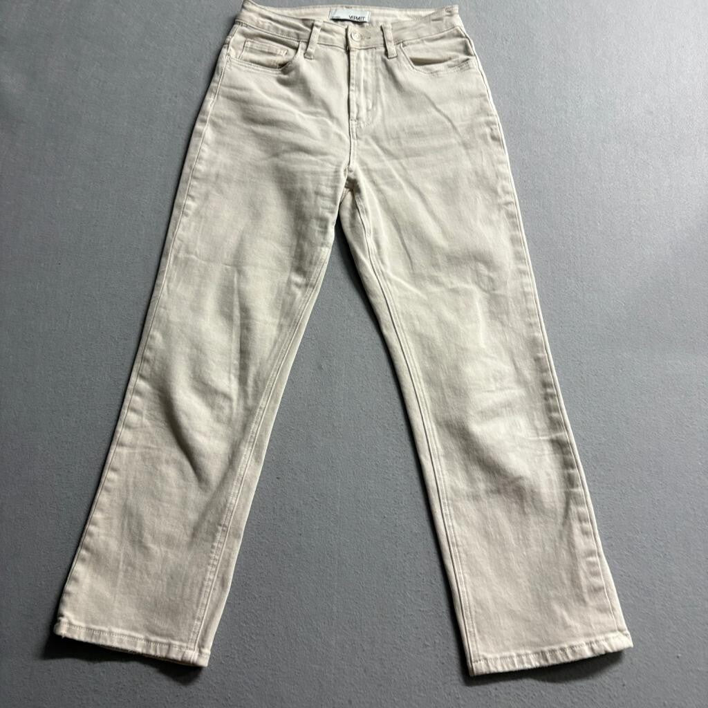 Vervet Los Angeles Jeans Womens 26 Beige High Rise Straight Leg Denim V2667