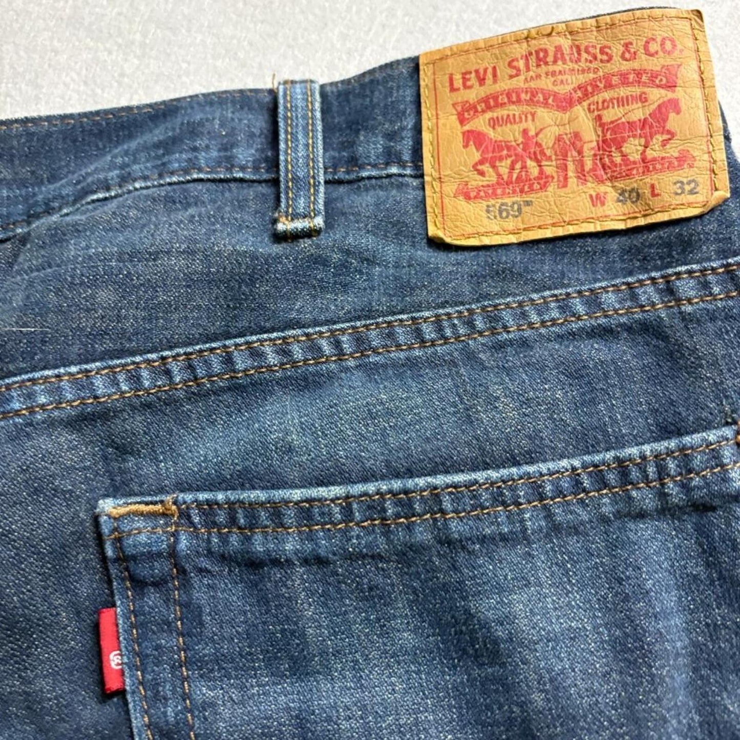 Levi's 569 Loose Straight Jeans Mens 40x32 Blue Denim WaterLess Pants