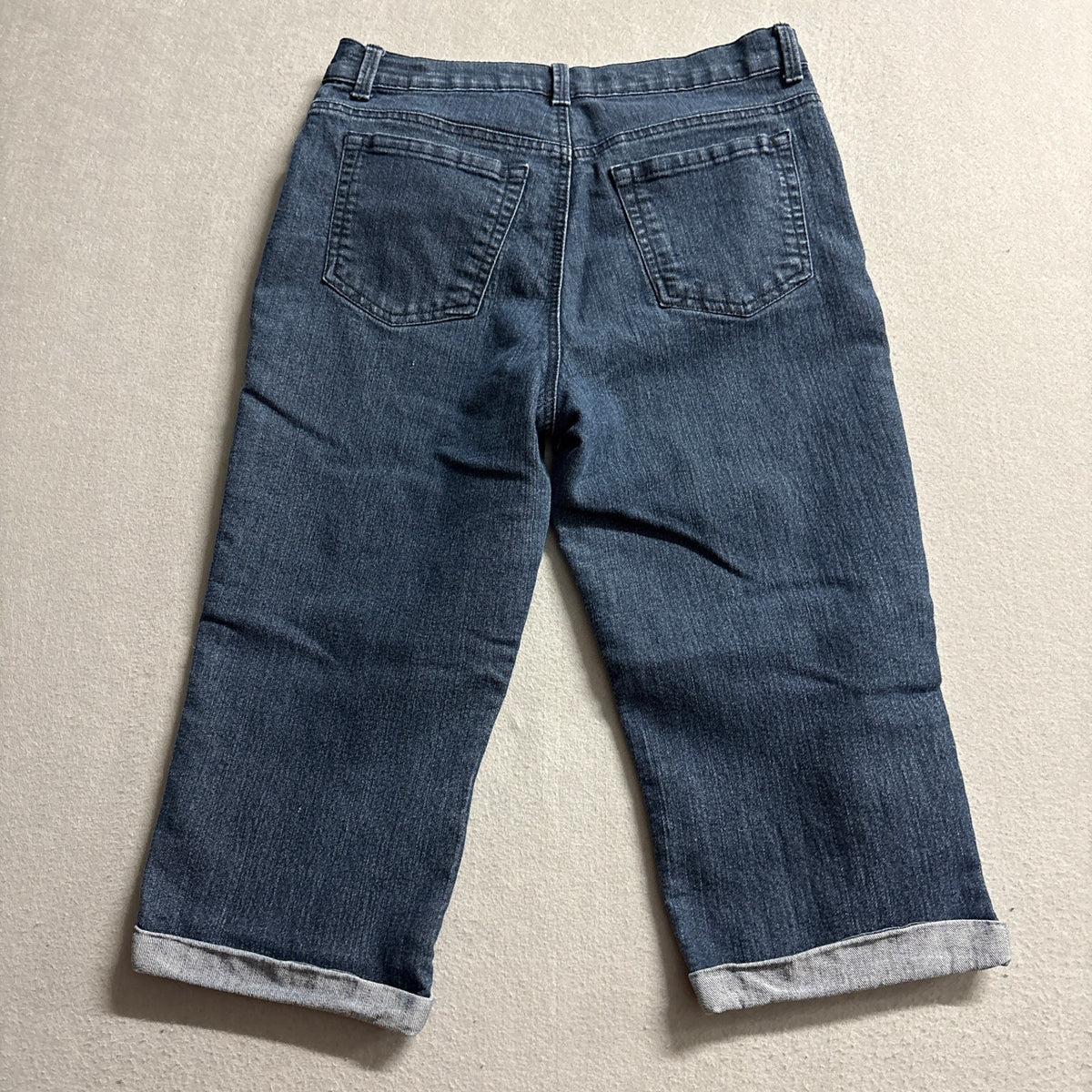 Gloria Vanderbilt Amanda Capri Jeans Womens Size 10 Dark Wash Cuffed Denim Crop