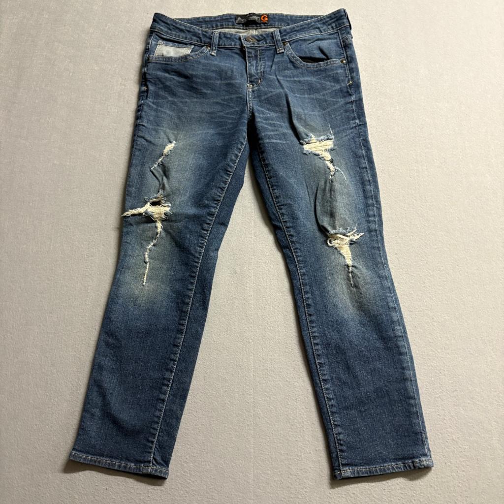 G by Guess Distressed Skinny Jeans Womens Size 28 Blue Denim Destroyed Ripped