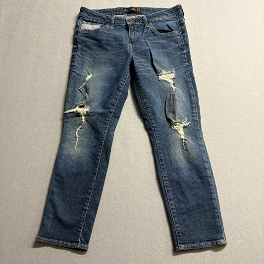 G by Guess Distressed Skinny Jeans Womens Size 28 Blue Denim Destroyed Ripped