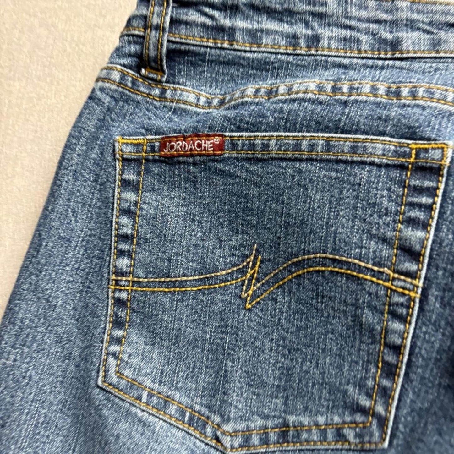 Jordache Lo-Rise Stretch Jeans Womens 15/16 Petite Blue Denim Crop Flare 5807