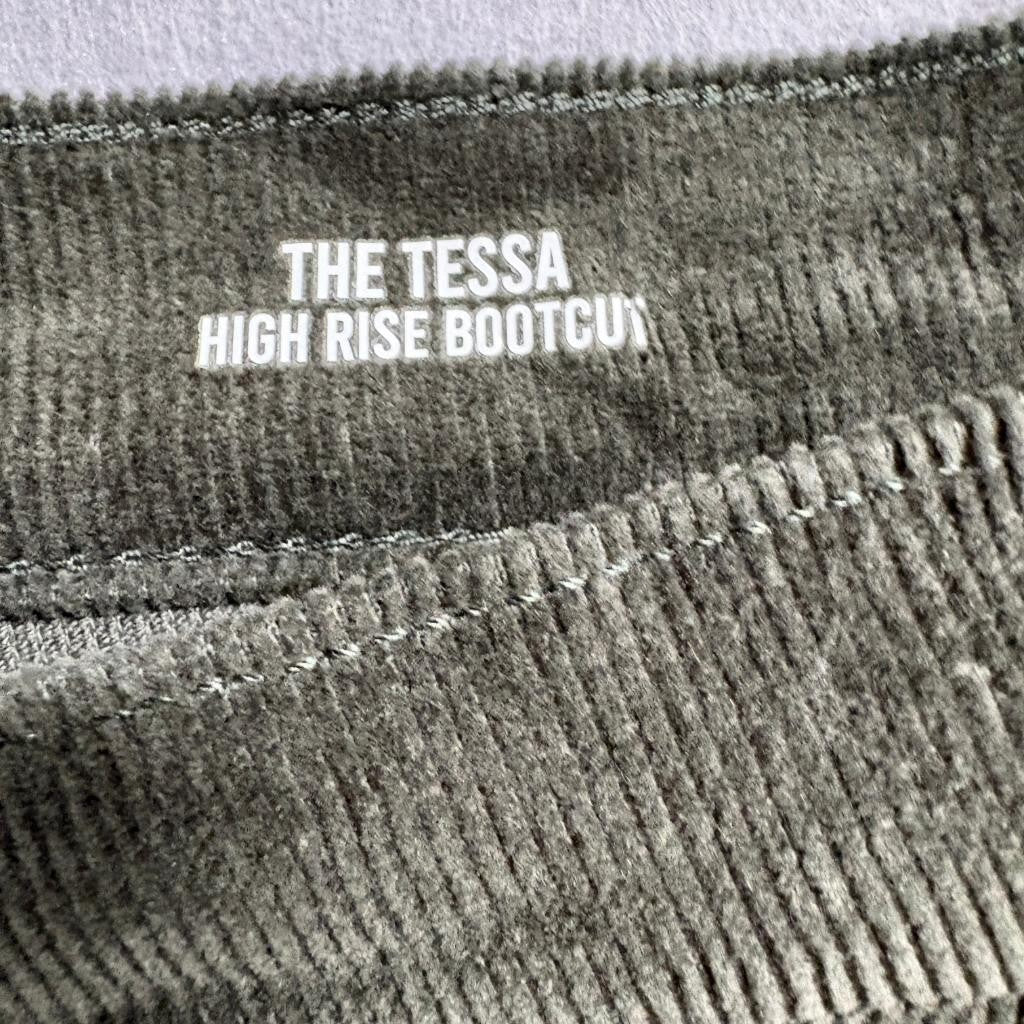 Kensie Jeans Womens The Tessa High Rise Bootcut Corduroy Pants Olive Green 12/31