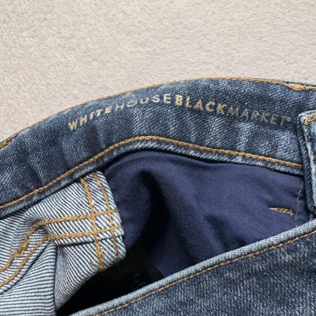 White House Black Market The Straight Crop Jeans Womens 4P High Rise Blue Denim