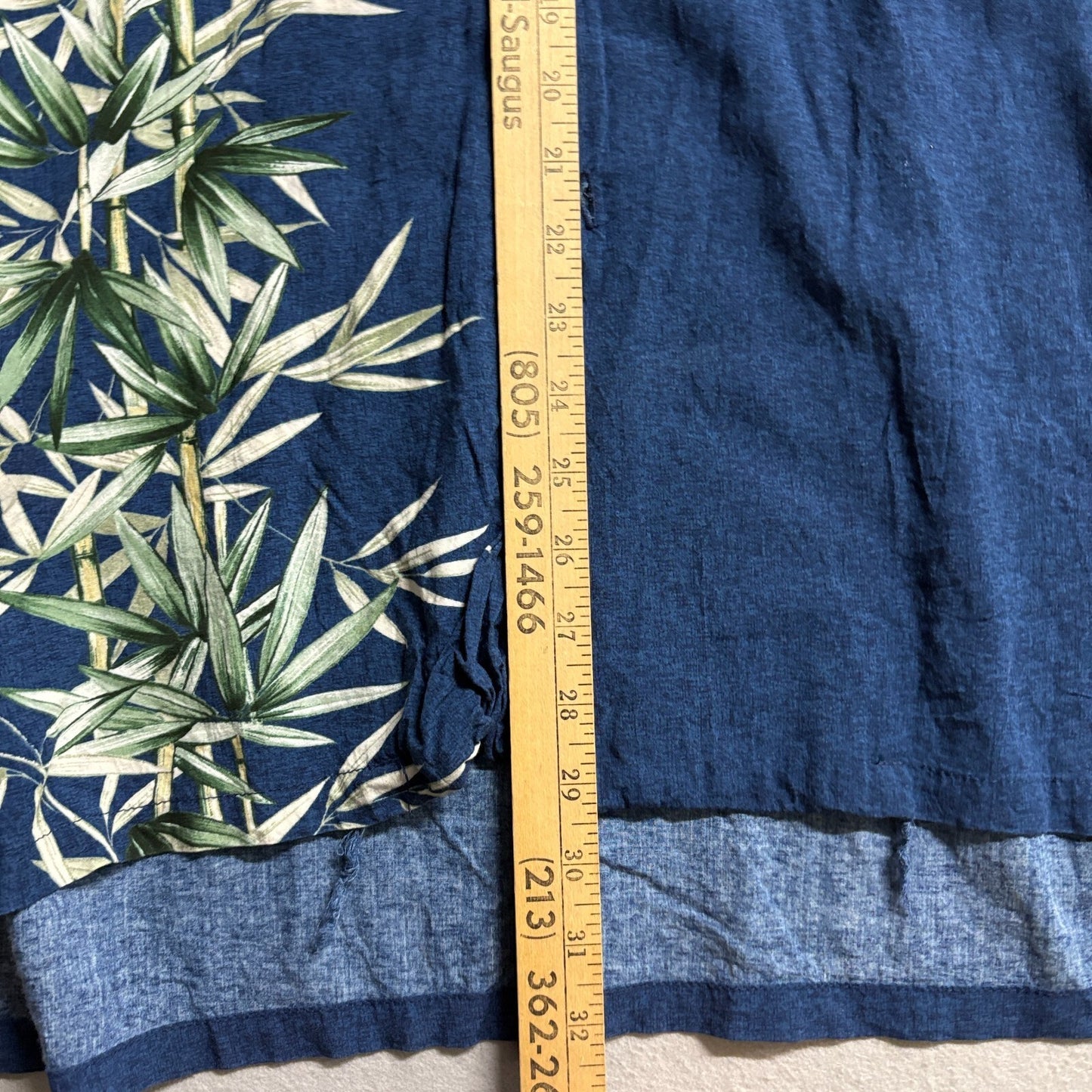 Paradise Found Hawaiian Aloha Shirt 4XL Fits Like 4XL Blue Bamboo Rayon Camp Mad