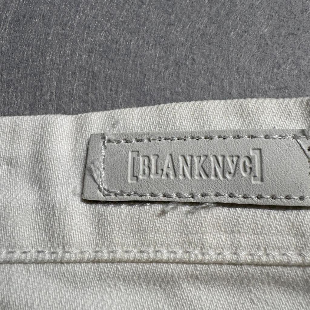 BlankNYC The Franklin Ribcage Wide Leg Jeans Womens 27 Off White Distressed