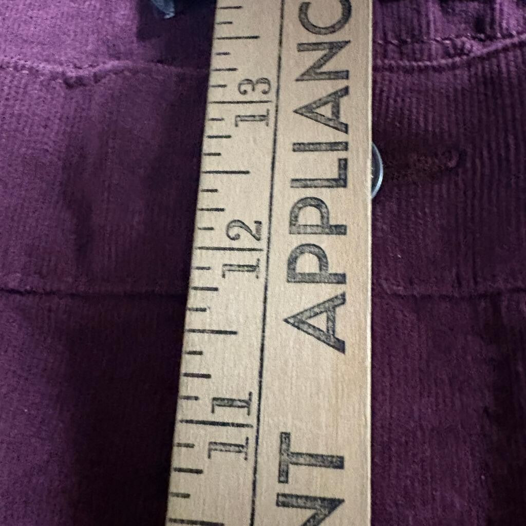 Gloria Vanderbilt Amanda Slim Corduroy Pants Womens 26W Purple Huckleberry New