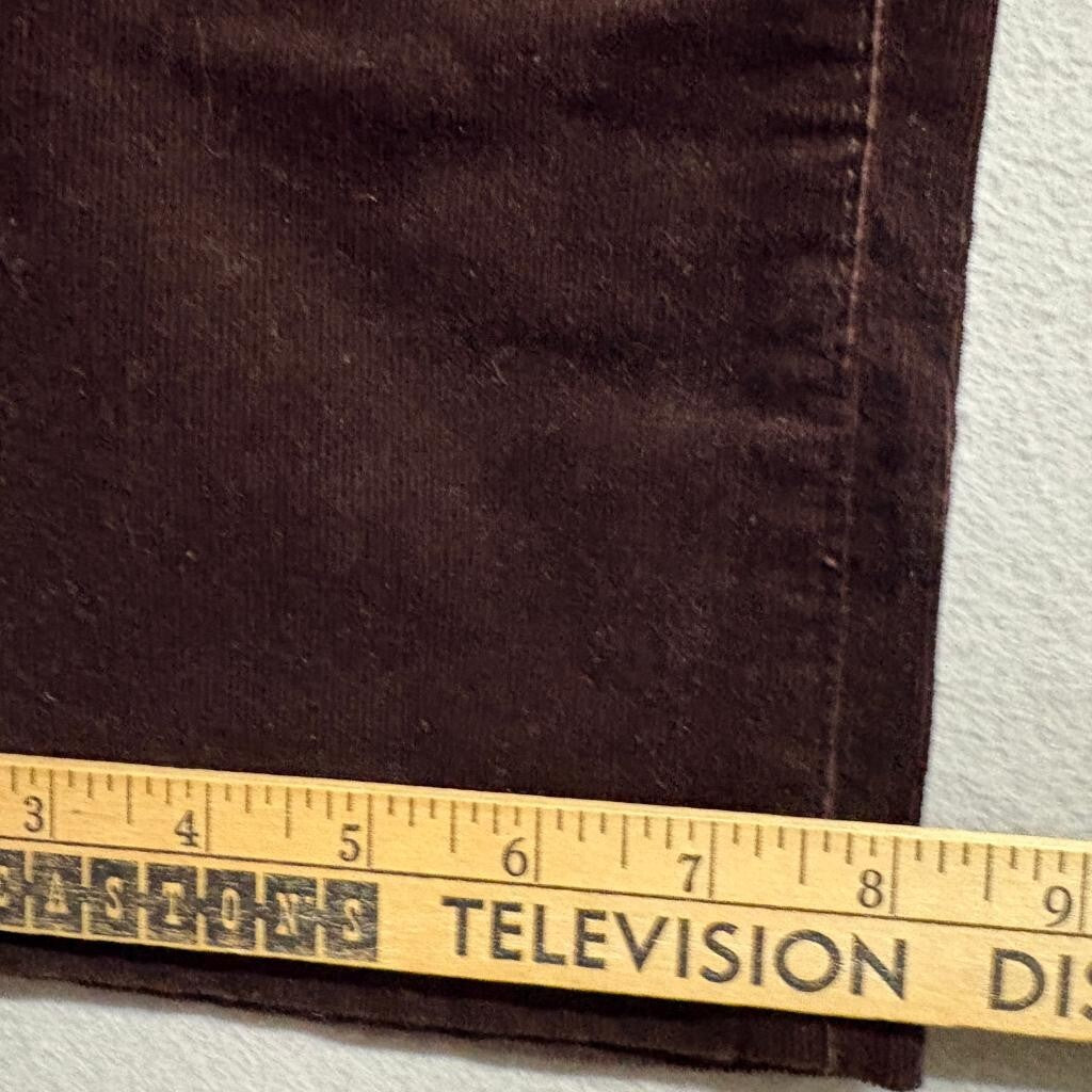 Chaps Denim Corduroy Pants Womens 10 Brown Stretch Straight Leg Casual