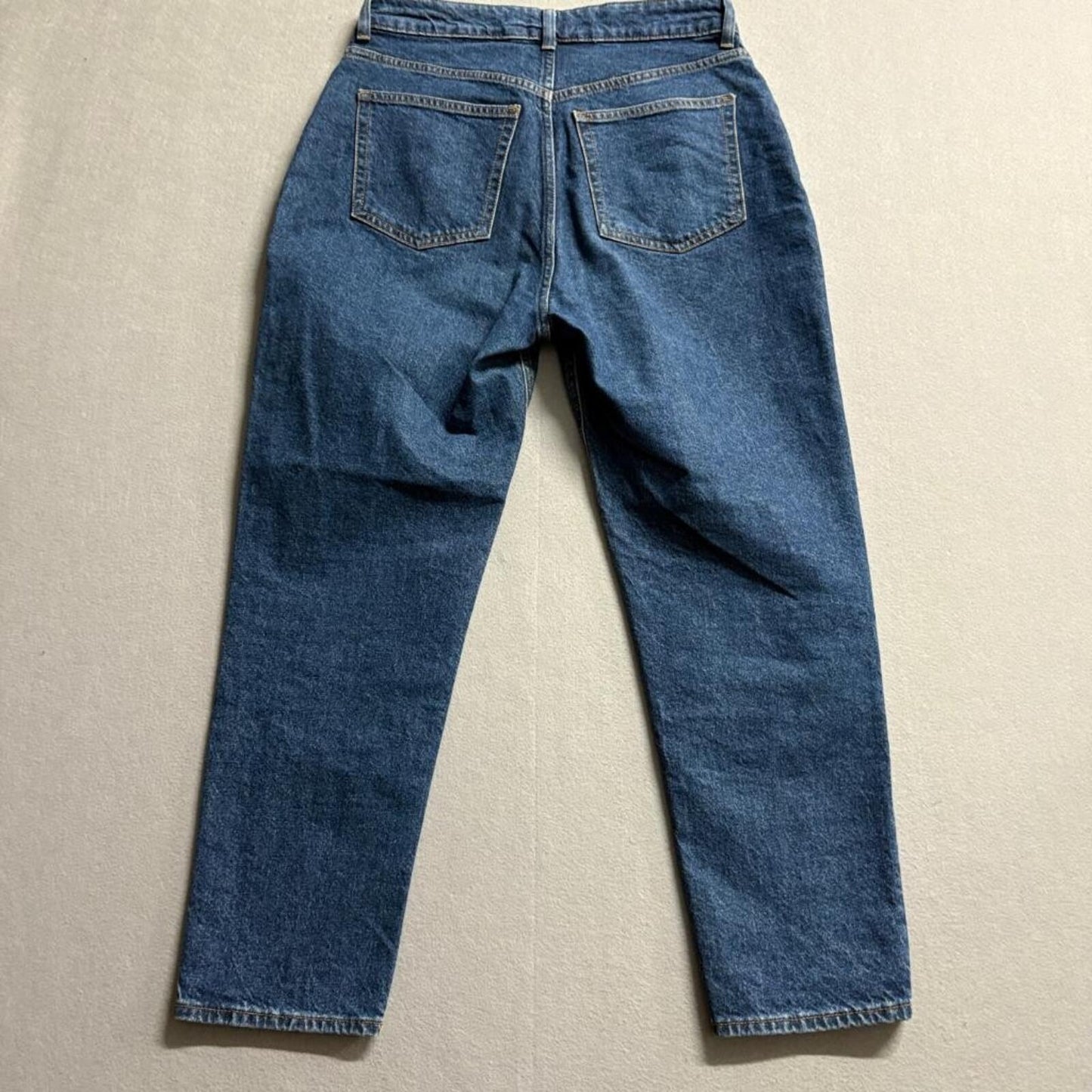 H&M Mom Jeans Womens Size 10 Blue Denim High Rise Tapered Leg Stretch