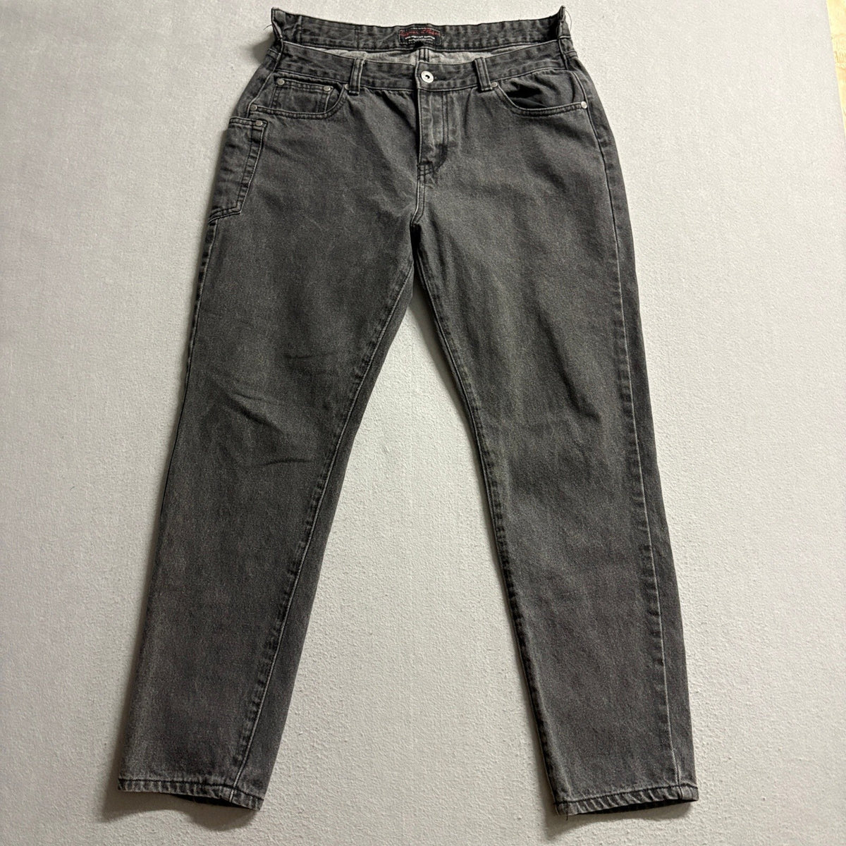 Liquor N Poker Black Wash Denim Jeans Womens Size UK 10 High Rise Tapered