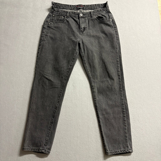 Liquor N Poker Black Wash Denim Jeans Womens Size UK 10 High Rise Tapered