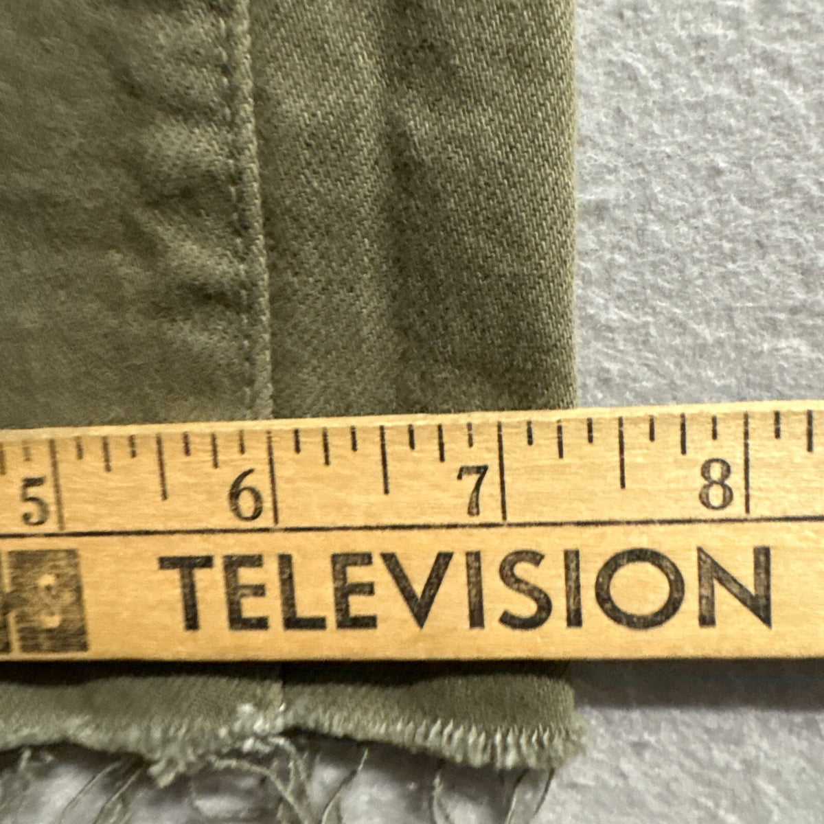 Trave Denim Colette Green Tambourine Jeans Womens Size 25 Raw Hem Made in USA