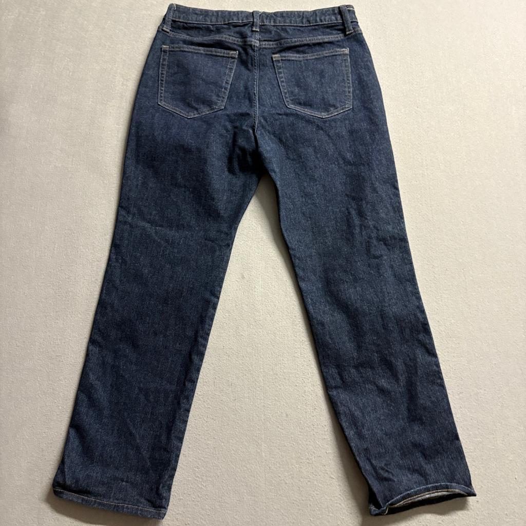 Uniqlo Jeans Womens 29 Dark Wash Blue Denim Straight Leg Stretch Pants