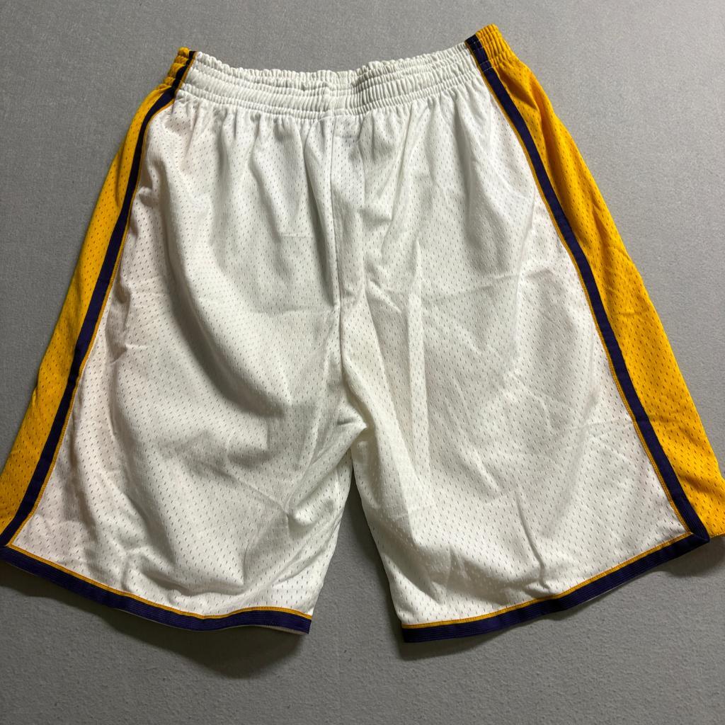 AGMI Los Angeles Lakers Style Mesh Basketball Shorts Mens XL White Yellow Purple