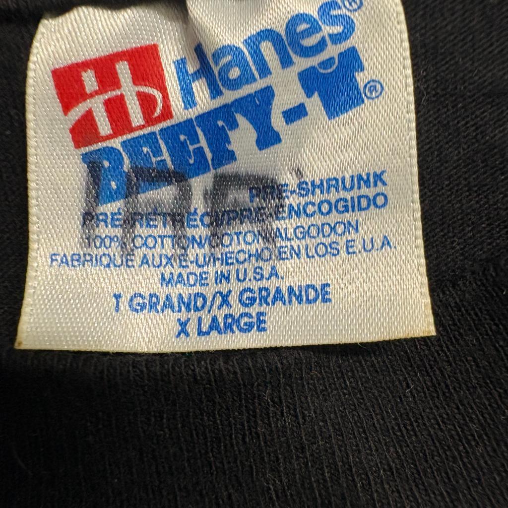 Vintage Hanes Beefy-T Blank Black T-Shirt Mens XL Single Stitch Made in USA 90s