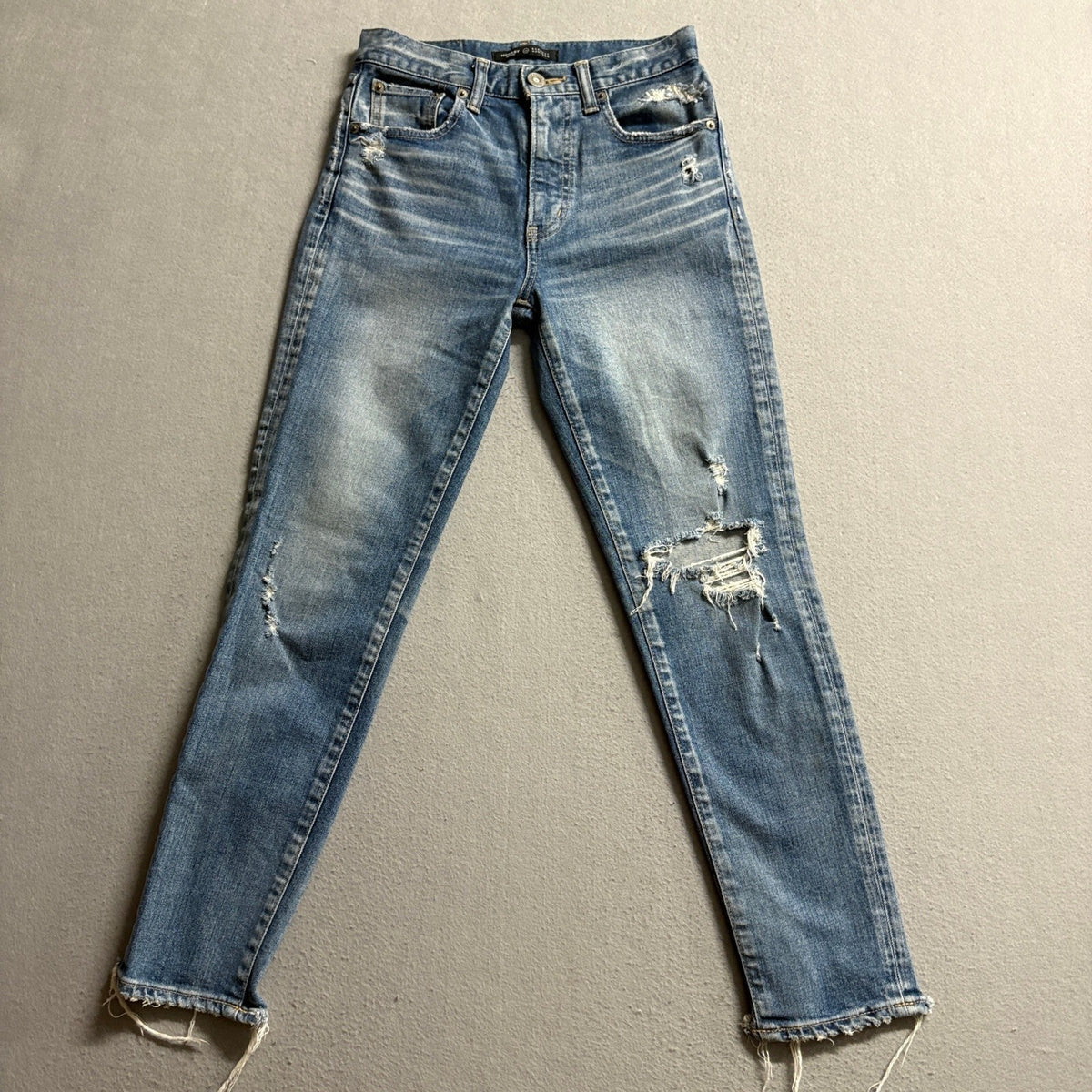 Moussy Vintage Barneys New York Jeans Womens 25 Distressed Blue Denim Japan Made