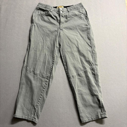 Democracy Ab Technology Pants Womens 12 Green Cotton Blend Stretch Crop Utility