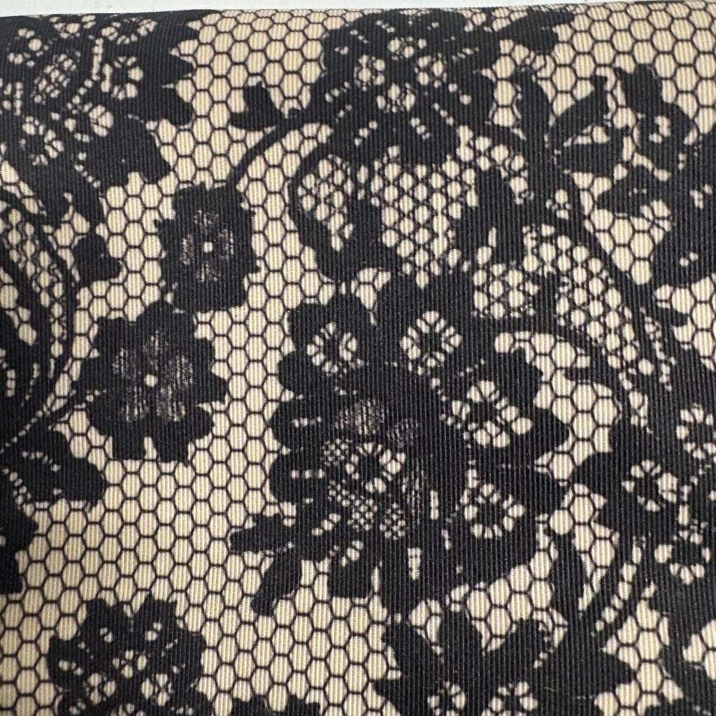 Unbranded Black Lace Print Evening Clutch Bag Silver Chain Strap Kiss Lock
