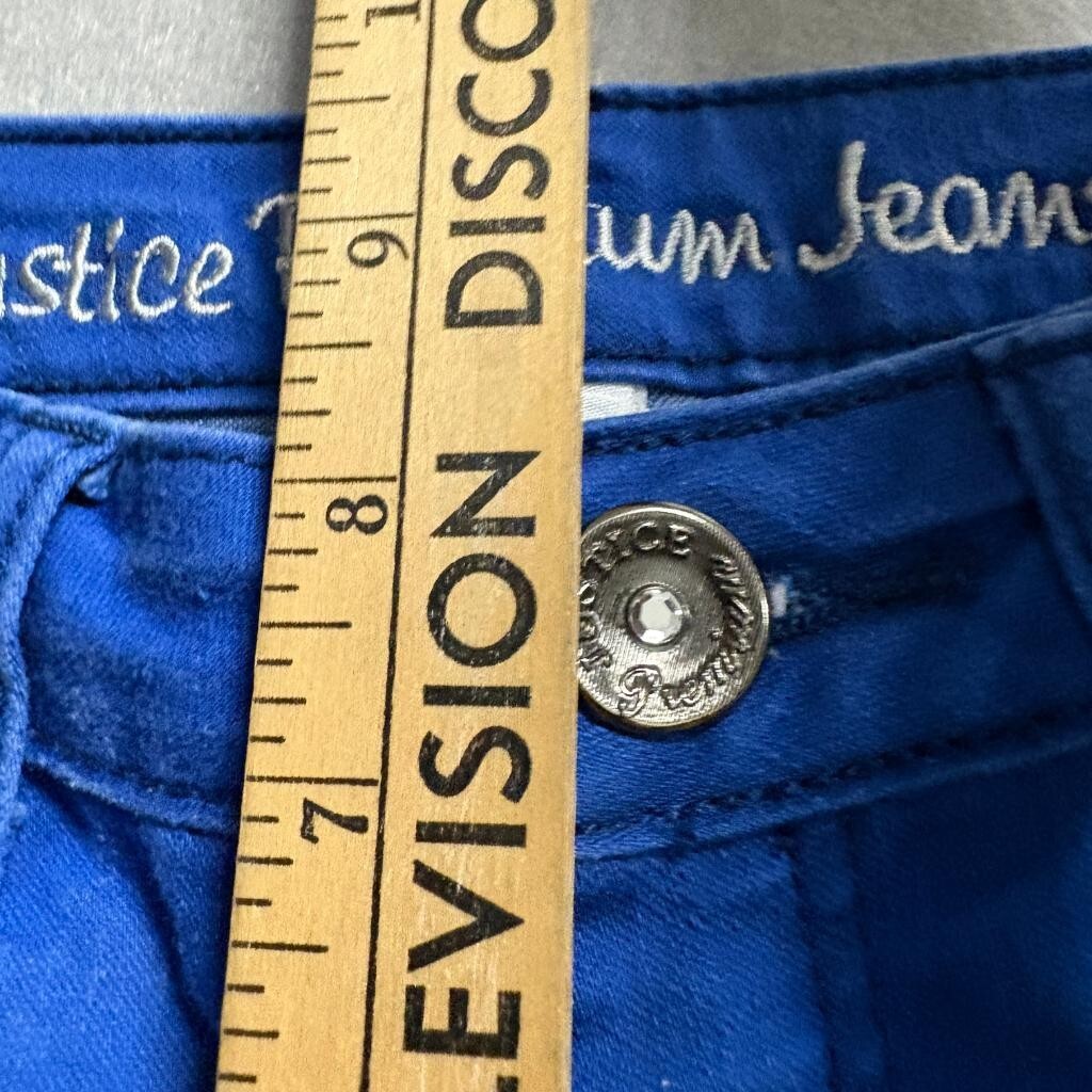 Justice Premium Jeans Girls Size 14R Blue Skinny Stretch Denim Pants