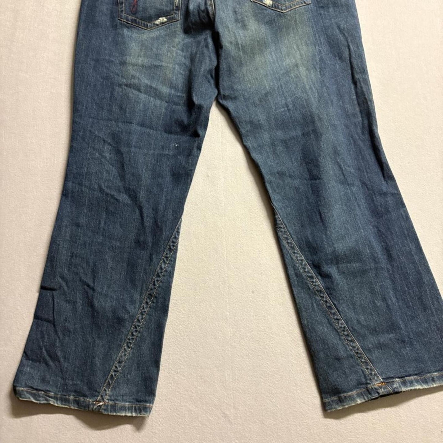 Venezia Jeans Womens Plus Size 22 Blue Denim Distressed Bootcut Flare Stretch