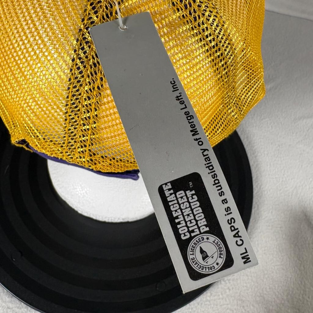 ML Caps The Duke Purple Yellow Mesh Trucker Hat Blank Snapback Cap