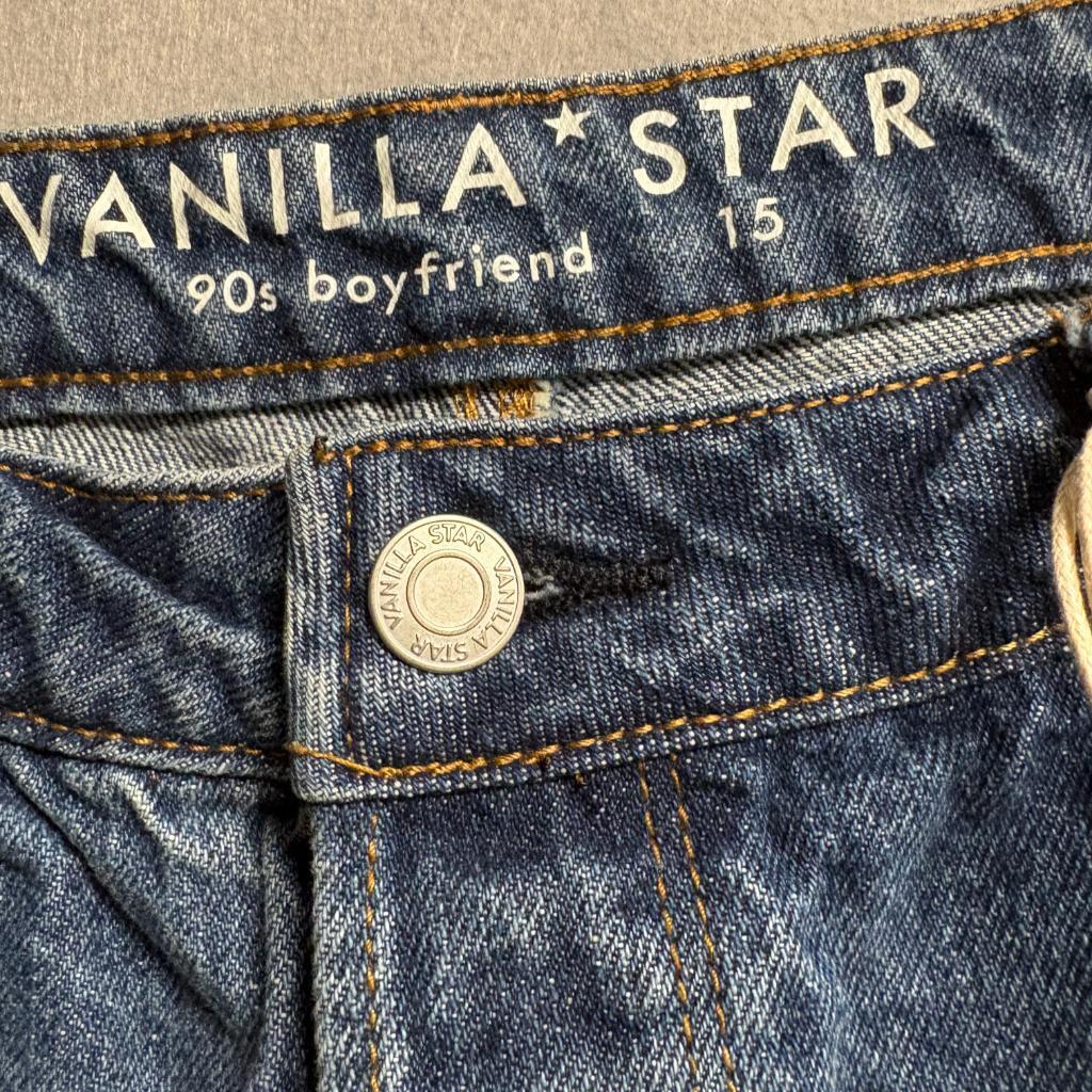 Vanilla Star 90s Boyfriend Jeans Womens 15 Blue Denim Distressed Super High Rise