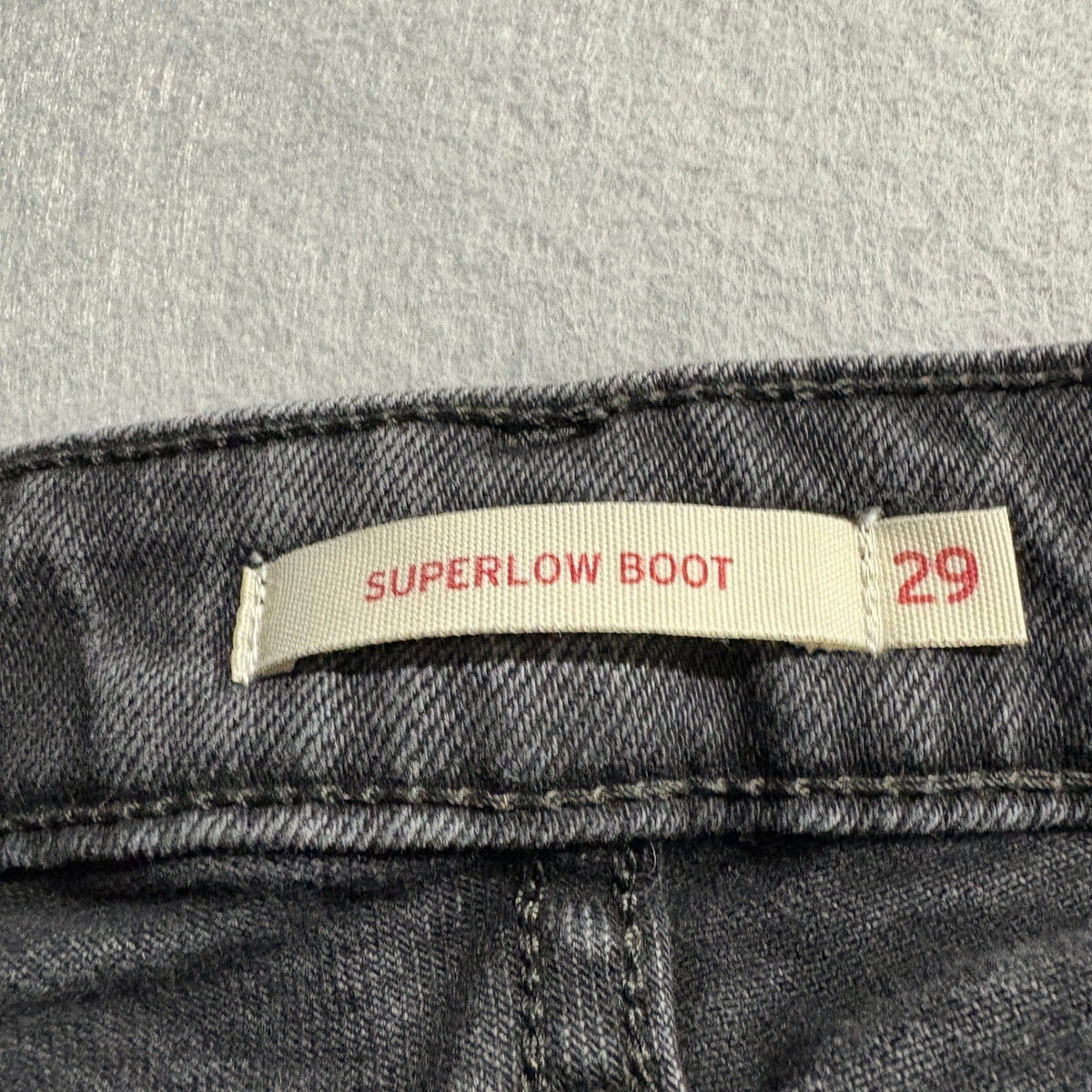 Levis Superlow Bootcut Jeans Womens 29 Black Denim Low Rise Waterless Stretch