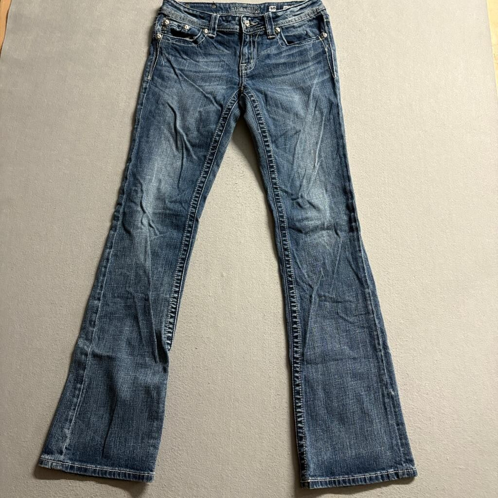 Miss Me Bootcut Jeans Womens Size 30 JP5033-T Blue Denim Embellished Y2K