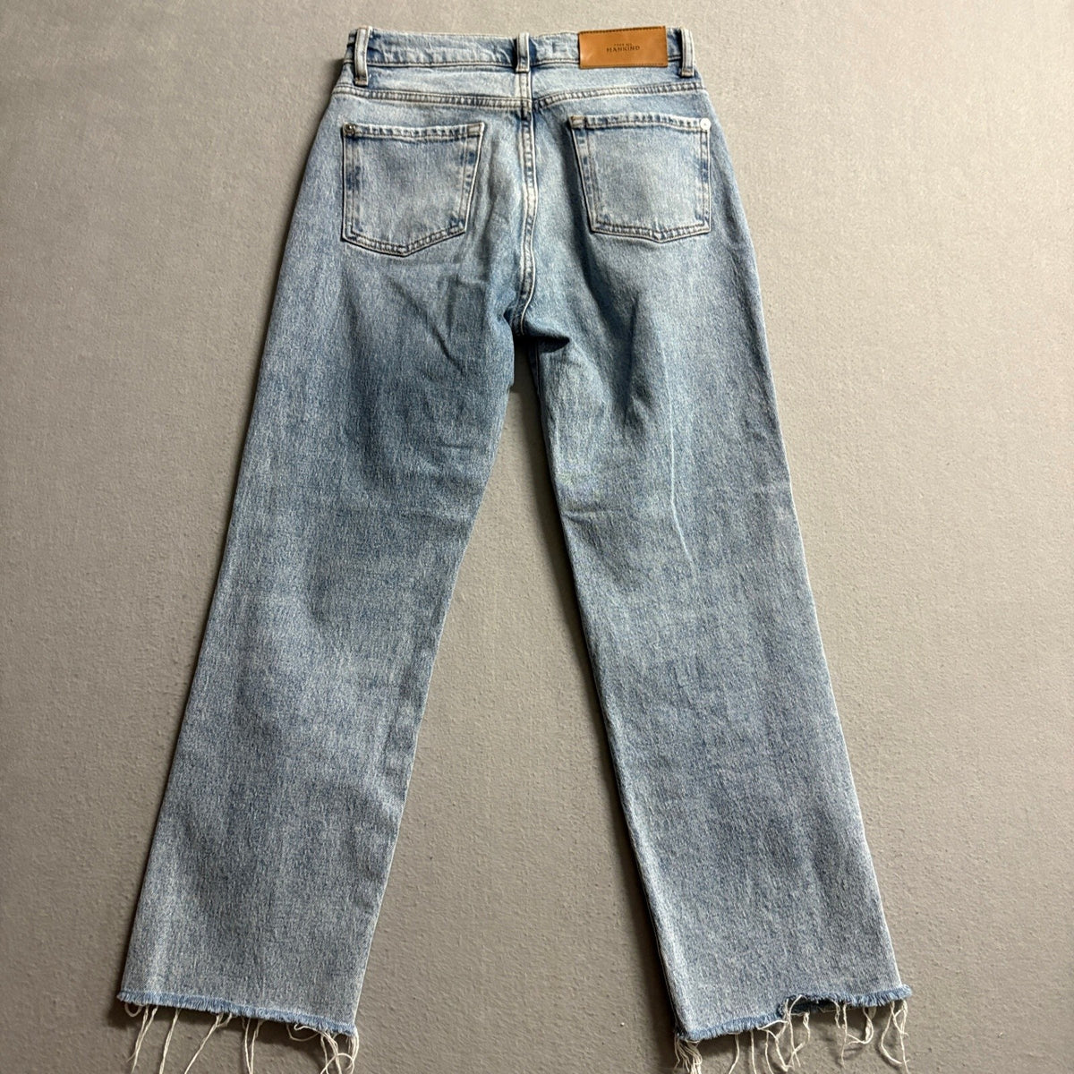 7 For All Mankind Logan Stovepipe Fringe Hem Jeans Womens 25 Light Wash Denim