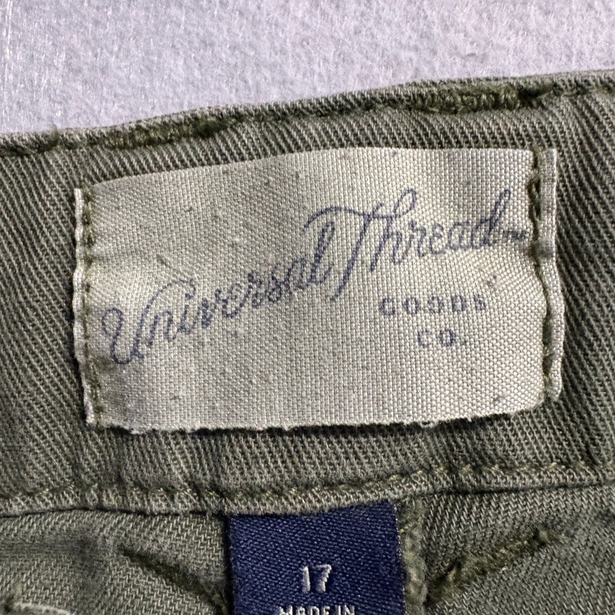 Universal Thread Cargo Pants Womens 17 Green Wide Leg High Rise Utility Cotton