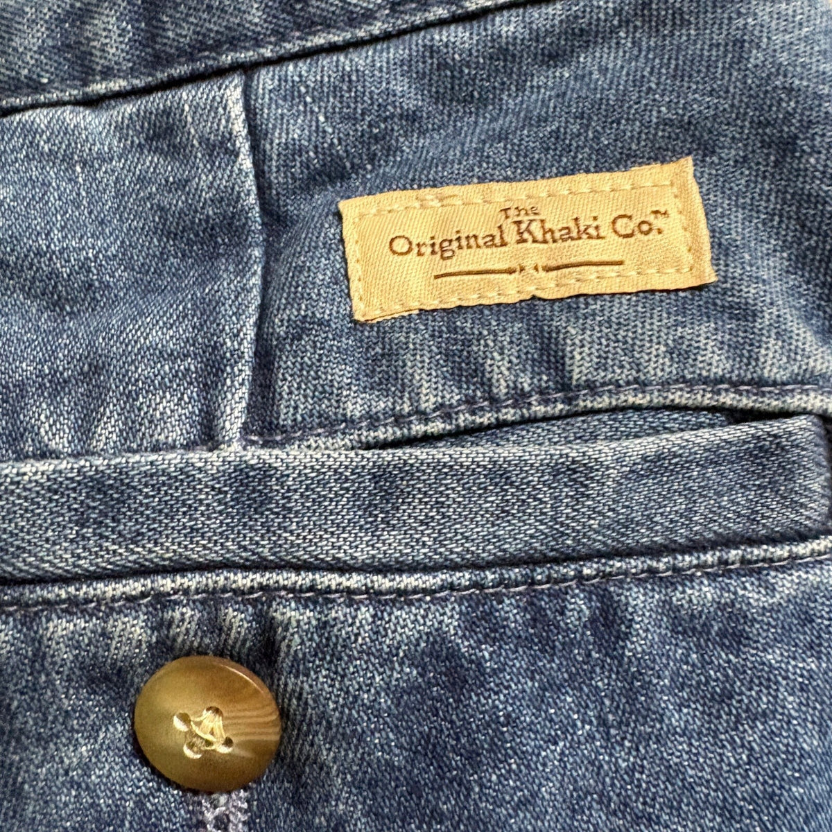The Original Khaki Co Mens Pleated Blue Denim Pants Jeans 40x31 Relaxed Fit